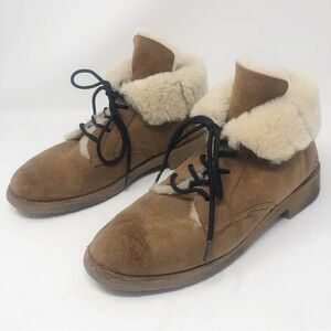 UGG AUSTRALIA | Lace Up Booties Sheepskin Lining Cashew Tan Women’s Size 9.5